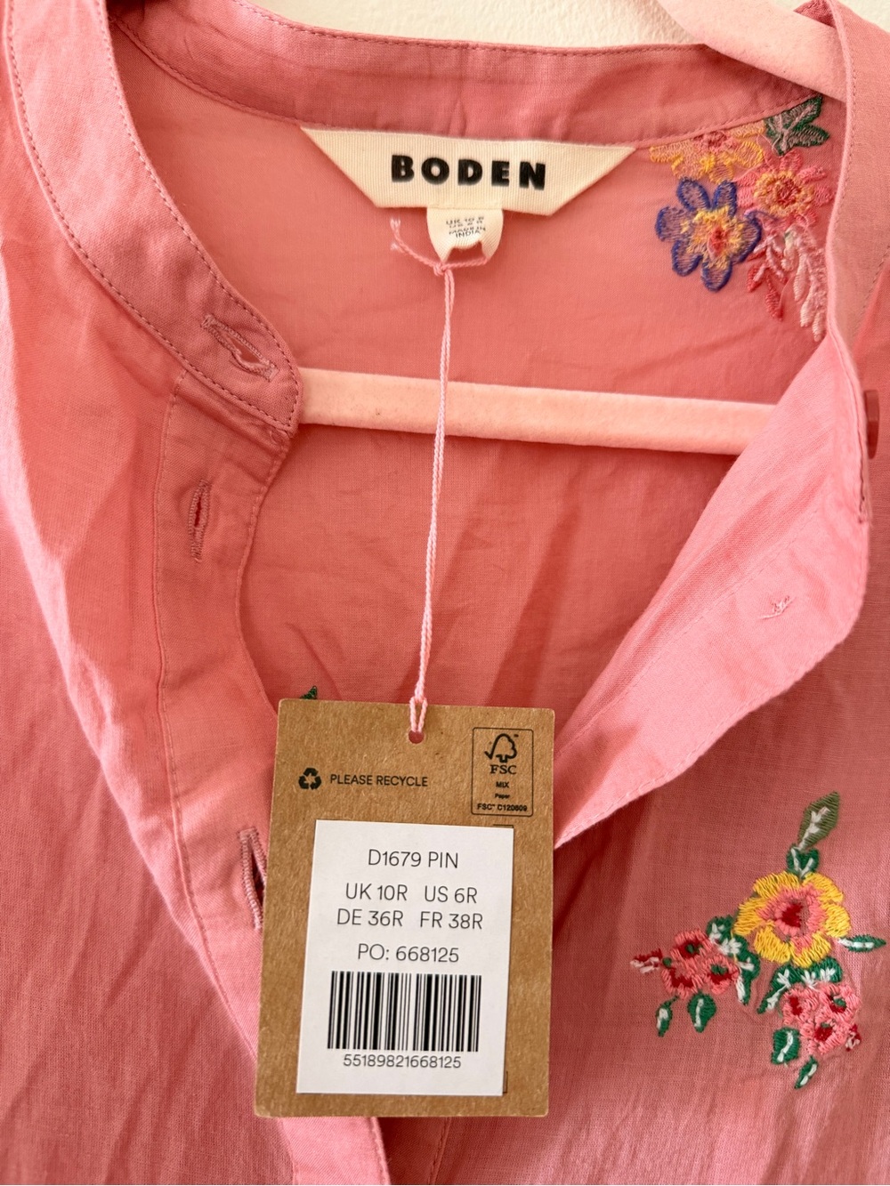 Boden Embroidered Shirt Dress - Picture 5 of 8